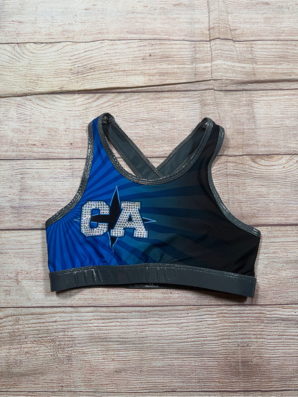 Rebel Athletic CA Blue & Black Sports‎ Bra Dance Top